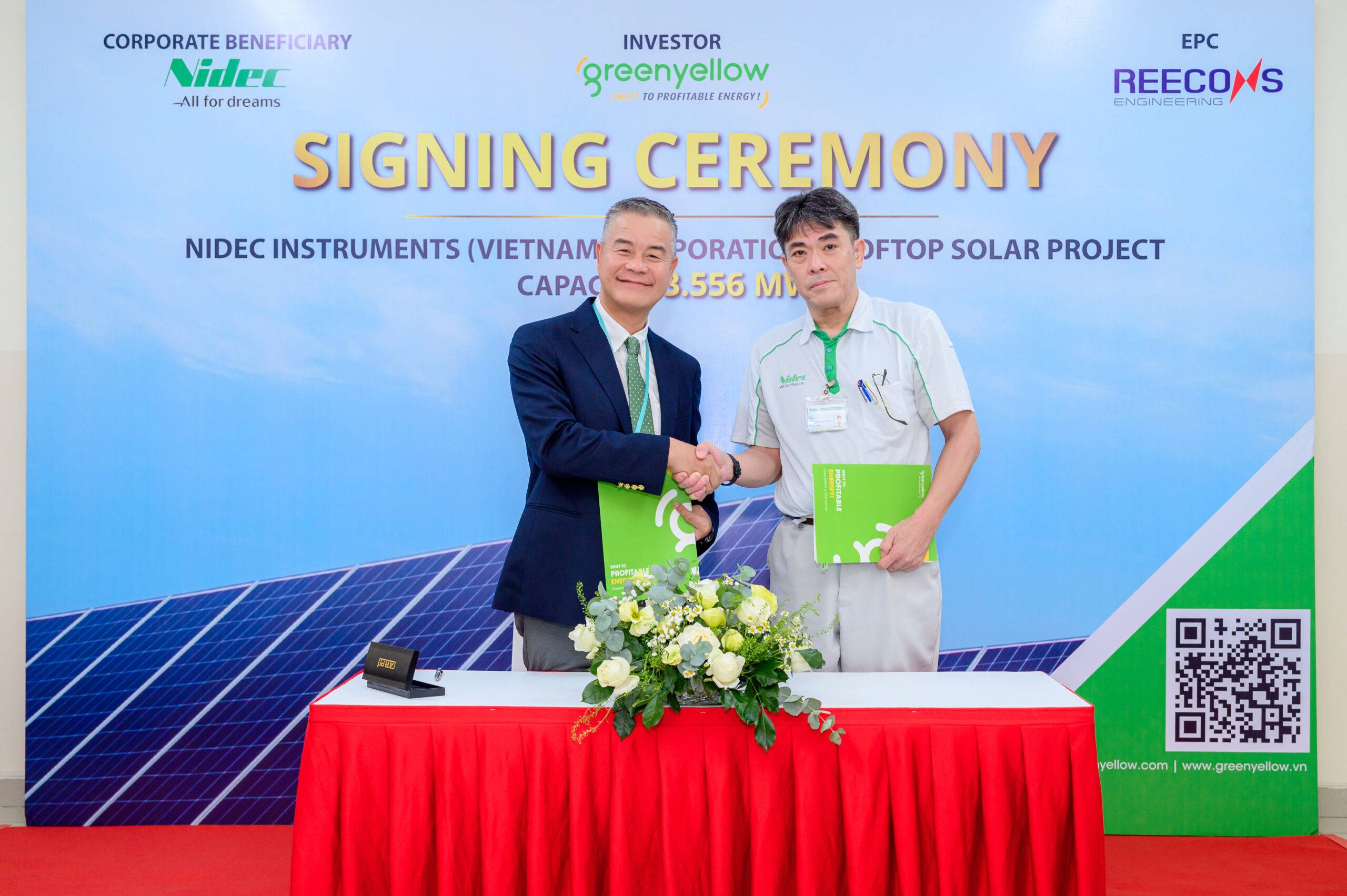 Lễ Ký Kết Hợp Đồng Mua Bán Điện cùng Nidec Instruments (Vietnam) 1 GreenYellow Việt Nam | Shift To Profitable Energy Signing Ceremony of Power Purchase Agreement with Nidec Instruments (Vietnam) Corporation